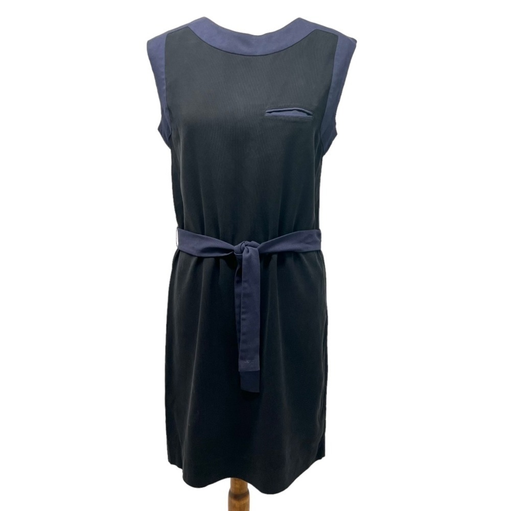 Lacoste Silk Black & Navy Sleeveless Shift Dress Women’s EU 38 - Picture 7 of 11